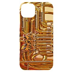 Tuba Valves Pipe Shiny Instrument Music Iphone 14 Plus Black Uv Print Case by Ravend