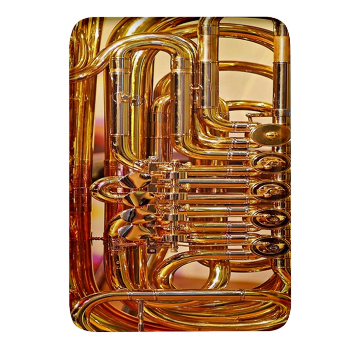 Tuba Valves Pipe Shiny Instrument Music Rectangular Glass Fridge Magnet (4 pack)