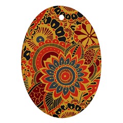 Bright Seamless Pattern With Paisley Mehndi Elements Hand Drawn Wallpaper With Floral Traditional In Oval Ornament (two Sides) by Ket1n9