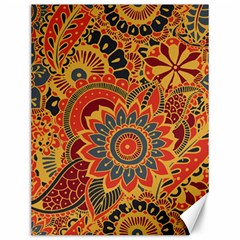 Bright Seamless Pattern With Paisley Mehndi Elements Hand Drawn Wallpaper With Floral Traditional In Canvas 12  X 16  by Ket1n9