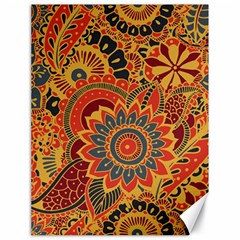 Bright Seamless Pattern With Paisley Mehndi Elements Hand Drawn Wallpaper With Floral Traditional In Canvas 18  X 24  by Ket1n9