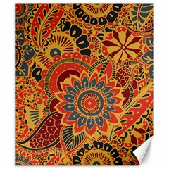 Bright Seamless Pattern With Paisley Mehndi Elements Hand Drawn Wallpaper With Floral Traditional In Canvas 20  X 24  by Ket1n9