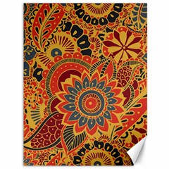 Bright Seamless Pattern With Paisley Mehndi Elements Hand Drawn Wallpaper With Floral Traditional In Canvas 36  X 48  by Ket1n9