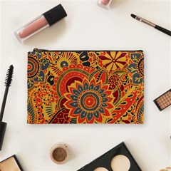 Bright Seamless Pattern With Paisley Mehndi Elements Hand Drawn Wallpaper With Floral Traditional In Cosmetic Bag (medium) by Ket1n9