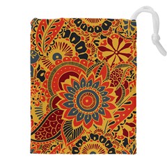 Bright Seamless Pattern With Paisley Mehndi Elements Hand Drawn Wallpaper With Floral Traditional In Drawstring Pouch (5xl) by Ket1n9