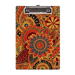 Bright Seamless Pattern With Paisley Mehndi Elements Hand Drawn Wallpaper With Floral Traditional In A5 Acrylic Clipboard by Ket1n9