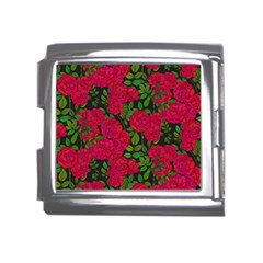 Seamless Pattern With Colorful Bush Roses Mega Link Italian Charm (18mm)