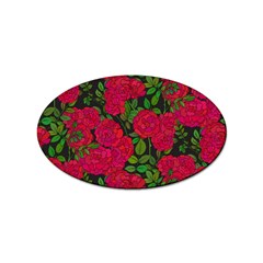 Seamless Pattern With Colorful Bush Roses Sticker Oval (100 Pack) by Ket1n9