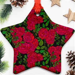 Seamless Pattern With Colorful Bush Roses Star Ornament (two Sides)