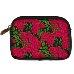 Seamless Pattern With Colorful Bush Roses Digital Camera Leather Case by Ket1n9