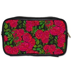 Seamless Pattern With Colorful Bush Roses Toiletries Bag (one Side) by Ket1n9