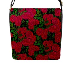 Seamless Pattern With Colorful Bush Roses Flap Closure Messenger Bag (l) by Ket1n9