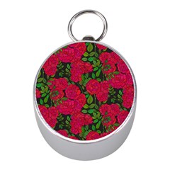 Seamless Pattern With Colorful Bush Roses Mini Silver Compasses by Ket1n9