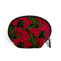 Seamless Pattern With Colorful Bush Roses Accessory Pouch (small) by Ket1n9