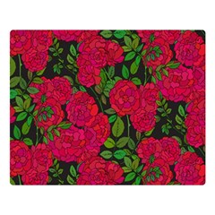 Seamless Pattern With Colorful Bush Roses Two Sides Premium Plush Fleece Blanket (large) by Ket1n9