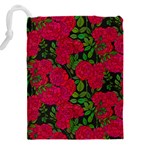 Seamless Pattern With Colorful Bush Roses Drawstring Pouch (4XL) Back