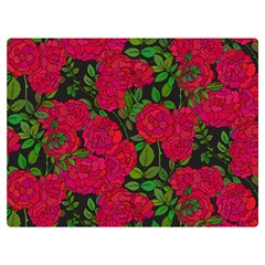 Seamless Pattern With Colorful Bush Roses Premium Plush Fleece Blanket (extra Small) by Ket1n9