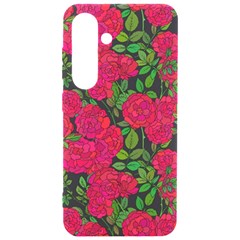 Seamless Pattern With Colorful Bush Roses Samsung Galaxy S24 6 2 Inch Black Tpu Uv Case