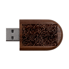 Seamless Pattern With Colorful Bush Roses Wood Oval Usb Flash Drive