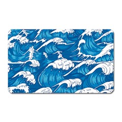 Storm Waves Seamless Pattern Raging Ocean Water Sea Wave Vintage Japanese Storms Print Illustration Magnet (rectangular) by Ket1n9