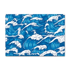 Storm Waves Seamless Pattern Raging Ocean Water Sea Wave Vintage Japanese Storms Print Illustration Sticker A4 (10 Pack)