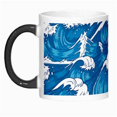 Storm Waves Seamless Pattern Raging Ocean Water Sea Wave Vintage Japanese Storms Print Illustration Morph Mug by Ket1n9