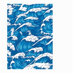 Storm Waves Seamless Pattern Raging Ocean Water Sea Wave Vintage Japanese Storms Print Illustration Small Garden Flag (two Sides) by Ket1n9