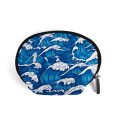 Storm Waves Seamless Pattern Raging Ocean Water Sea Wave Vintage Japanese Storms Print Illustration Accessory Pouch (small) by Ket1n9