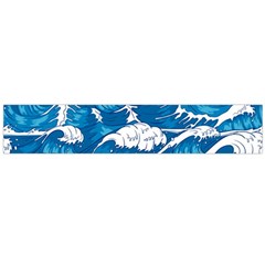 Storm Waves Seamless Pattern Raging Ocean Water Sea Wave Vintage Japanese Storms Print Illustration Large Premium Plush Fleece Scarf 