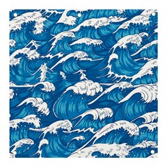 Storm Waves Seamless Pattern Raging Ocean Water Sea Wave Vintage Japanese Storms Print Illustration Banner And Sign 3  X 3  by Ket1n9