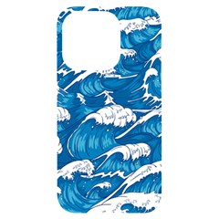 Storm Waves Seamless Pattern Raging Ocean Water Sea Wave Vintage Japanese Storms Print Illustration Iphone 14 Pro Black Uv Print Case by Ket1n9