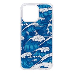 Storm Waves Seamless Pattern Raging Ocean Water Sea Wave Vintage Japanese Storms Print Illustration Iphone 14 Pro Max Tpu Uv Print Case by Ket1n9