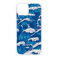 Storm Waves Seamless Pattern Raging Ocean Water Sea Wave Vintage Japanese Storms Print Illustration Iphone 13 Tpu Uv Print Case by Ket1n9