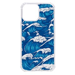 Storm Waves Seamless Pattern Raging Ocean Water Sea Wave Vintage Japanese Storms Print Illustration Iphone 13 Pro Max Tpu Uv Print Case by Ket1n9