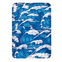 Storm Waves Seamless Pattern Raging Ocean Water Sea Wave Vintage Japanese Storms Print Illustration Rectangular Glass Fridge Magnet (4 Pack) by Ket1n9