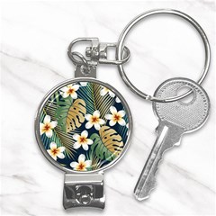 Seamless Pattern With Tropical Strelitzia Flowers Leaves Exotic Background Nail Clippers Key Chain by Ket1n9