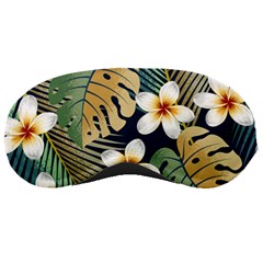 Seamless Pattern With Tropical Strelitzia Flowers Leaves Exotic Background Sleep Mask by Ket1n9