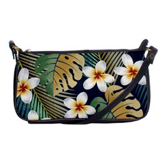 Seamless Pattern With Tropical Strelitzia Flowers Leaves Exotic Background Shoulder Clutch Bag