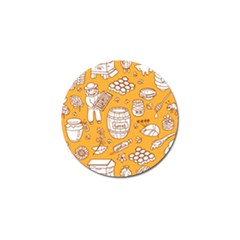 Vector-honey-element-doodle-seamless-pattern-with-beehive-beeke Golf Ball Marker (4 Pack) by Ket1n9