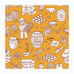 Vector-honey-element-doodle-seamless-pattern-with-beehive-beeke Medium Glasses Cloth (2 Sides) by Ket1n9