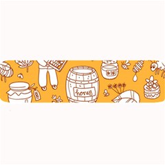 Vector-honey-element-doodle-seamless-pattern-with-beehive-beeke Large Bar Mat by Ket1n9