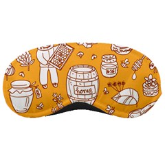 Vector-honey-element-doodle-seamless-pattern-with-beehive-beeke Sleep Mask by Ket1n9