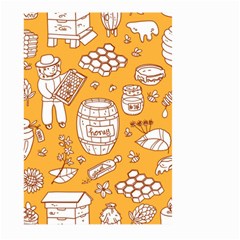 Vector-honey-element-doodle-seamless-pattern-with-beehive-beeke Large Garden Flag (two Sides) by Ket1n9