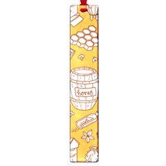 Vector-honey-element-doodle-seamless-pattern-with-beehive-beeke Large Book Marks by Ket1n9