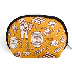 Vector-honey-element-doodle-seamless-pattern-with-beehive-beeke Accessory Pouch (medium) by Ket1n9