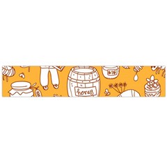 Vector-honey-element-doodle-seamless-pattern-with-beehive-beeke Large Premium Plush Fleece Scarf  by Ket1n9