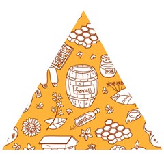 Vector-honey-element-doodle-seamless-pattern-with-beehive-beeke Wooden Puzzle Triangle by Ket1n9