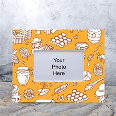 Vector-honey-element-doodle-seamless-pattern-with-beehive-beeke White Tabletop Photo Frame 4 x6  by Ket1n9