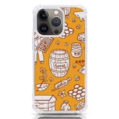 Vector-honey-element-doodle-seamless-pattern-with-beehive-beeke Iphone 13 Pro Tpu Uv Print Case by Ket1n9