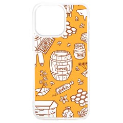 Vector-honey-element-doodle-seamless-pattern-with-beehive-beeke Iphone 15 Pro Max Tpu Uv Print Case